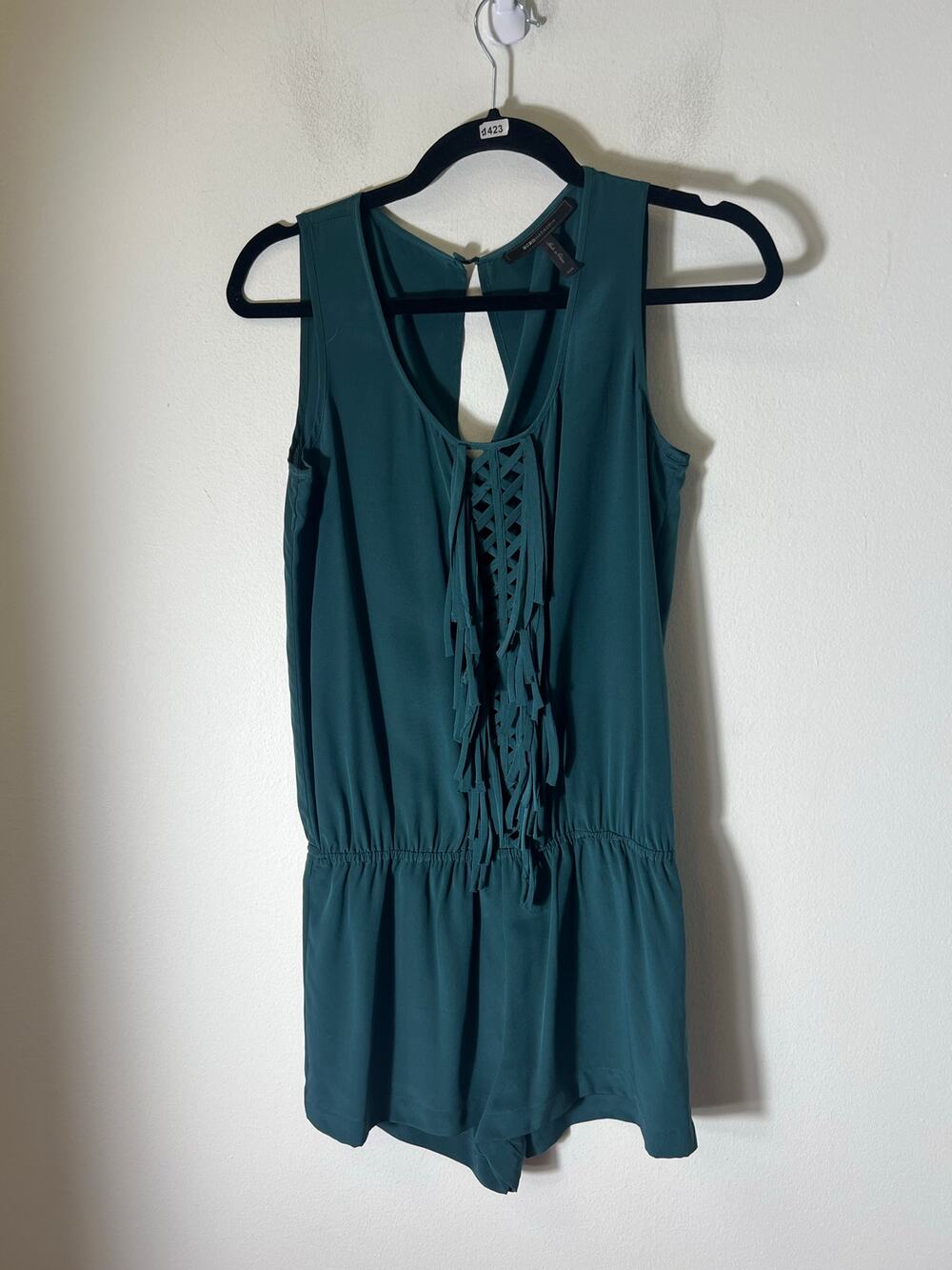BCBG Maxazria Green Sleeveless Shorts Romper Sz XXS